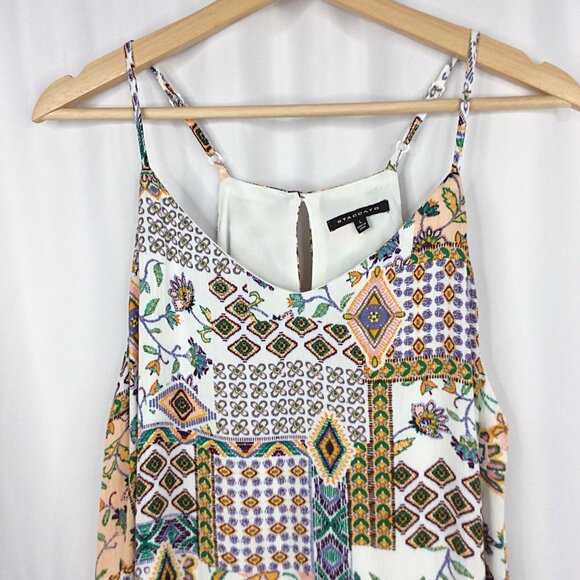 Staccato Boho Patchwork Swing Tank Dress Women's Size Large Flowy Sundress - Picture 4 of 9